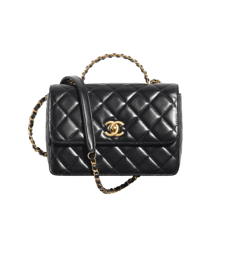 SMALL FLAP BAG WITH TOP HANDLE