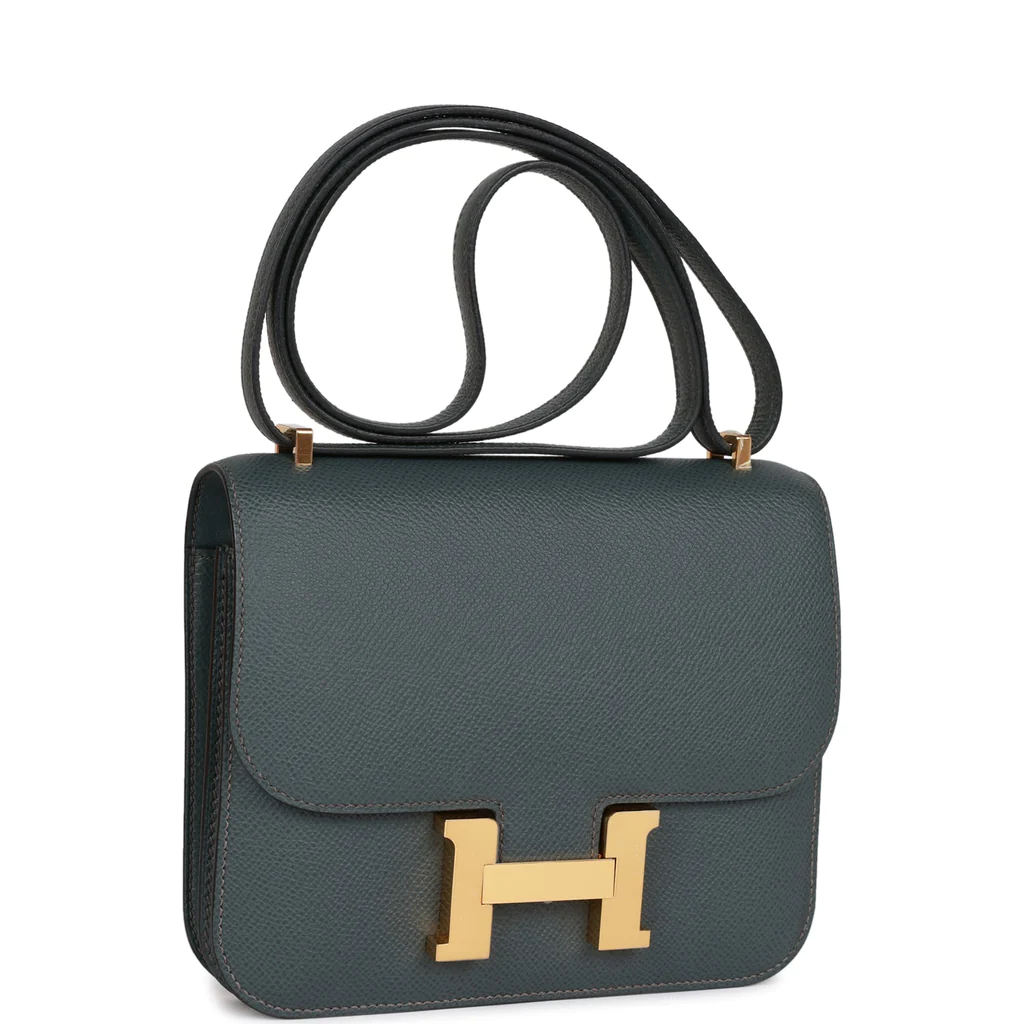 HE&&ME Constance 18 Bleu Orage Epsom Gold Hardware