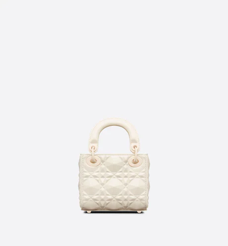 MICRO LADY DIOR BAG Latte with Diamond Motif