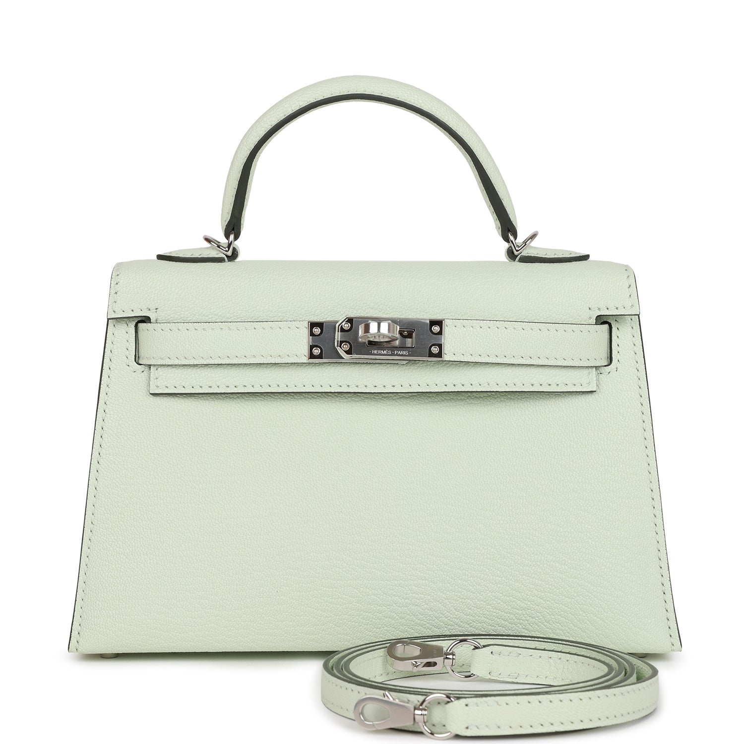 HE&&ME Kelly Sellier 20 Vert Fizz Chevre Palladium Hardware