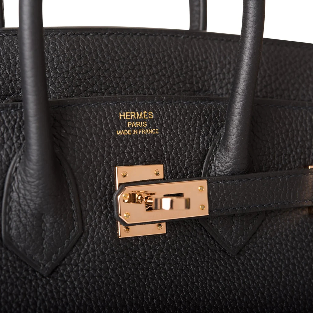 HE&&ME Birkin 25 Black Togo Rose Gold Hardware