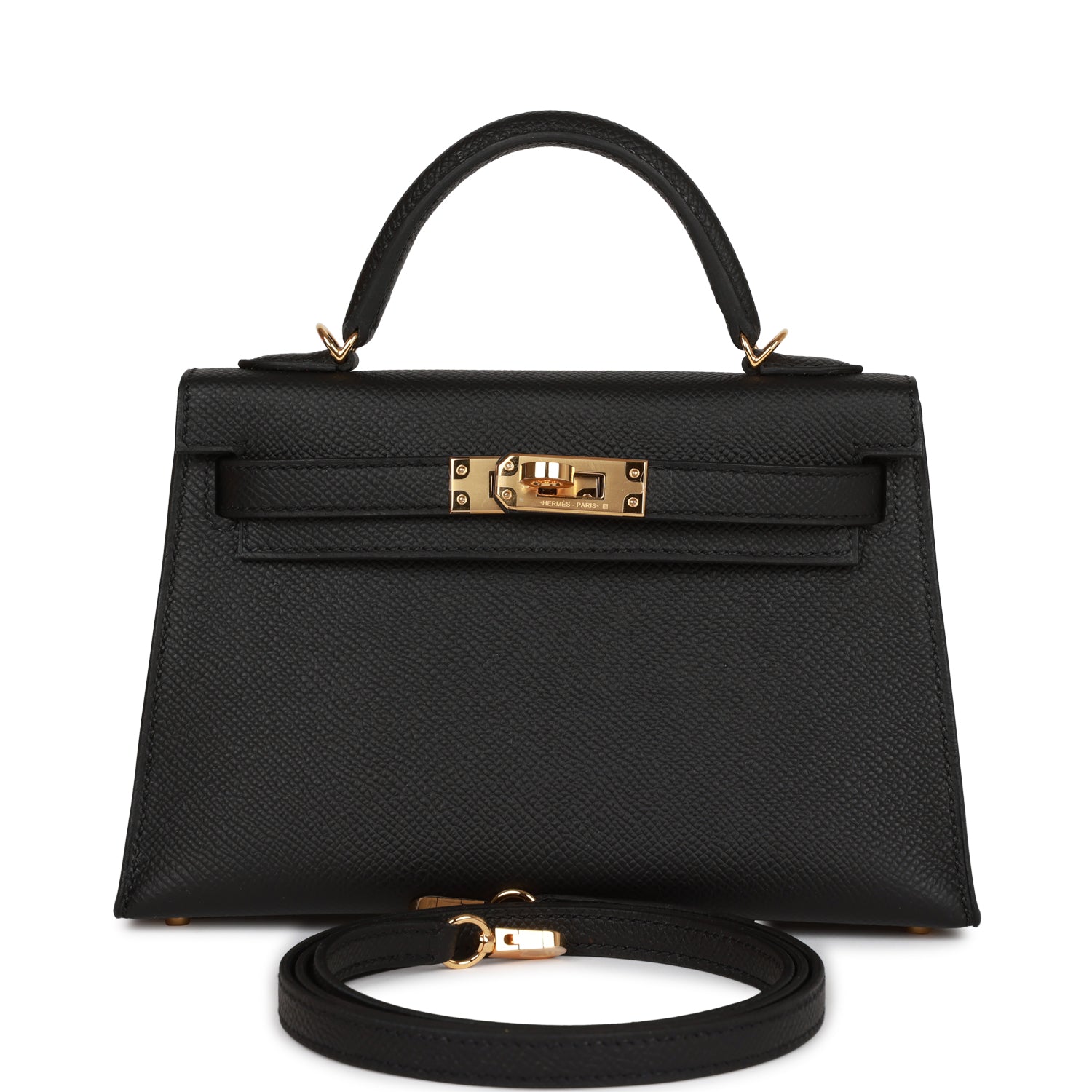 HE&&ME Kelly Sellier 20 Black Epsom Gold Hardware