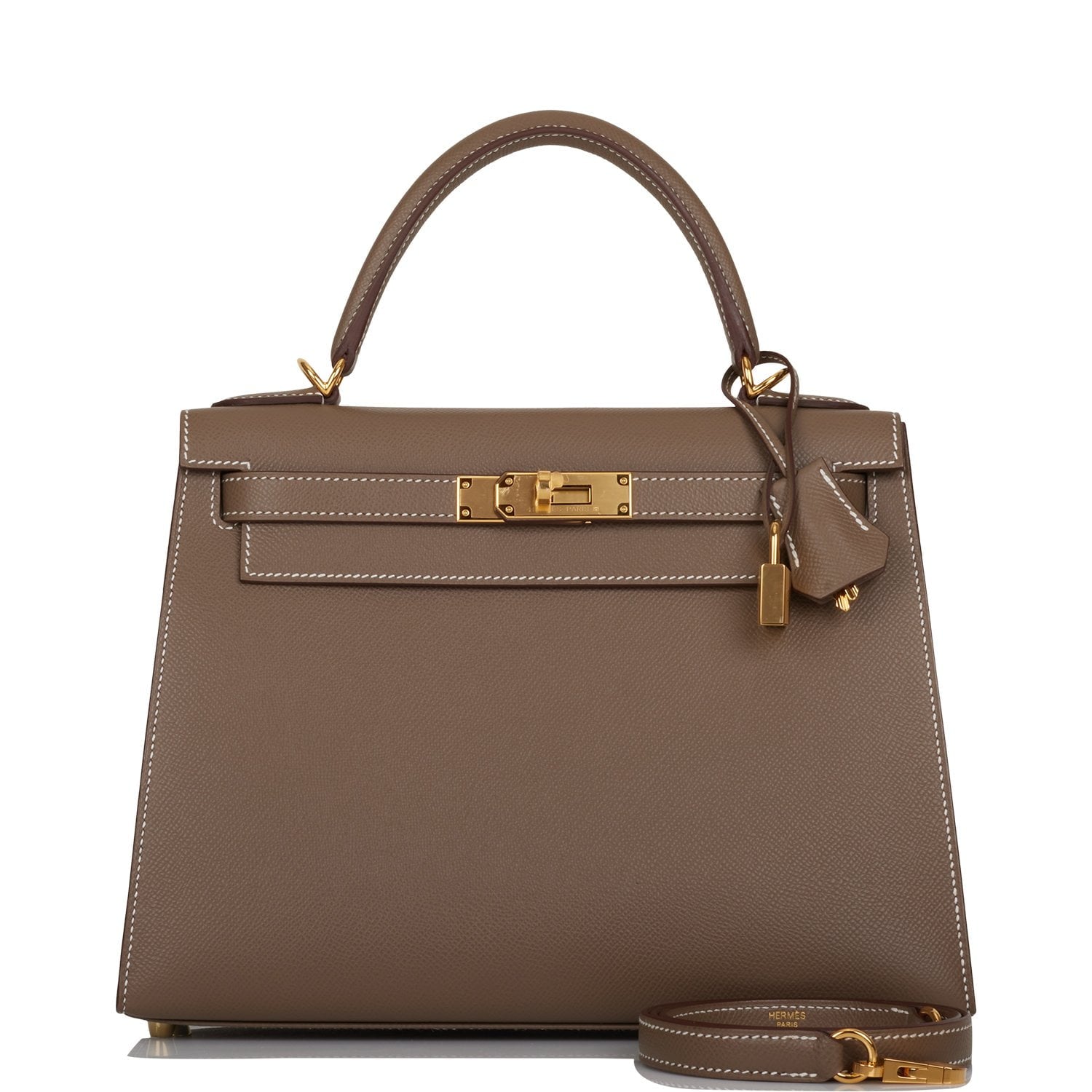 HE&&ME Kelly Sellier 28 Etoupe Epsom Gold Hardware