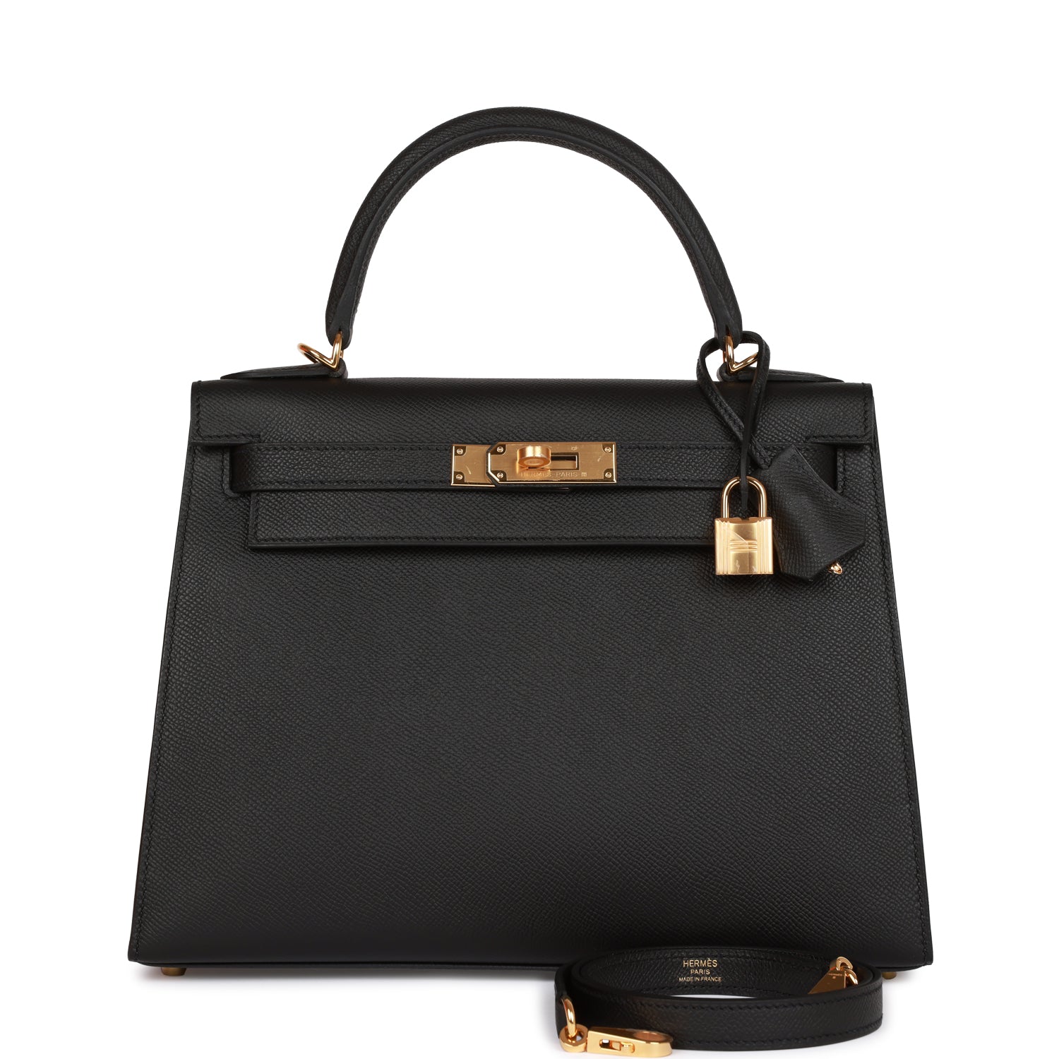 HE&&ME Kelly Sellier 28 Black Epsom Gold Hardware
