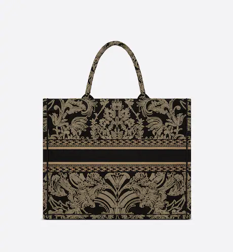 LARGE DIOR BOOK TOTE Black and White  (42 x 35 x 18.5 cm)