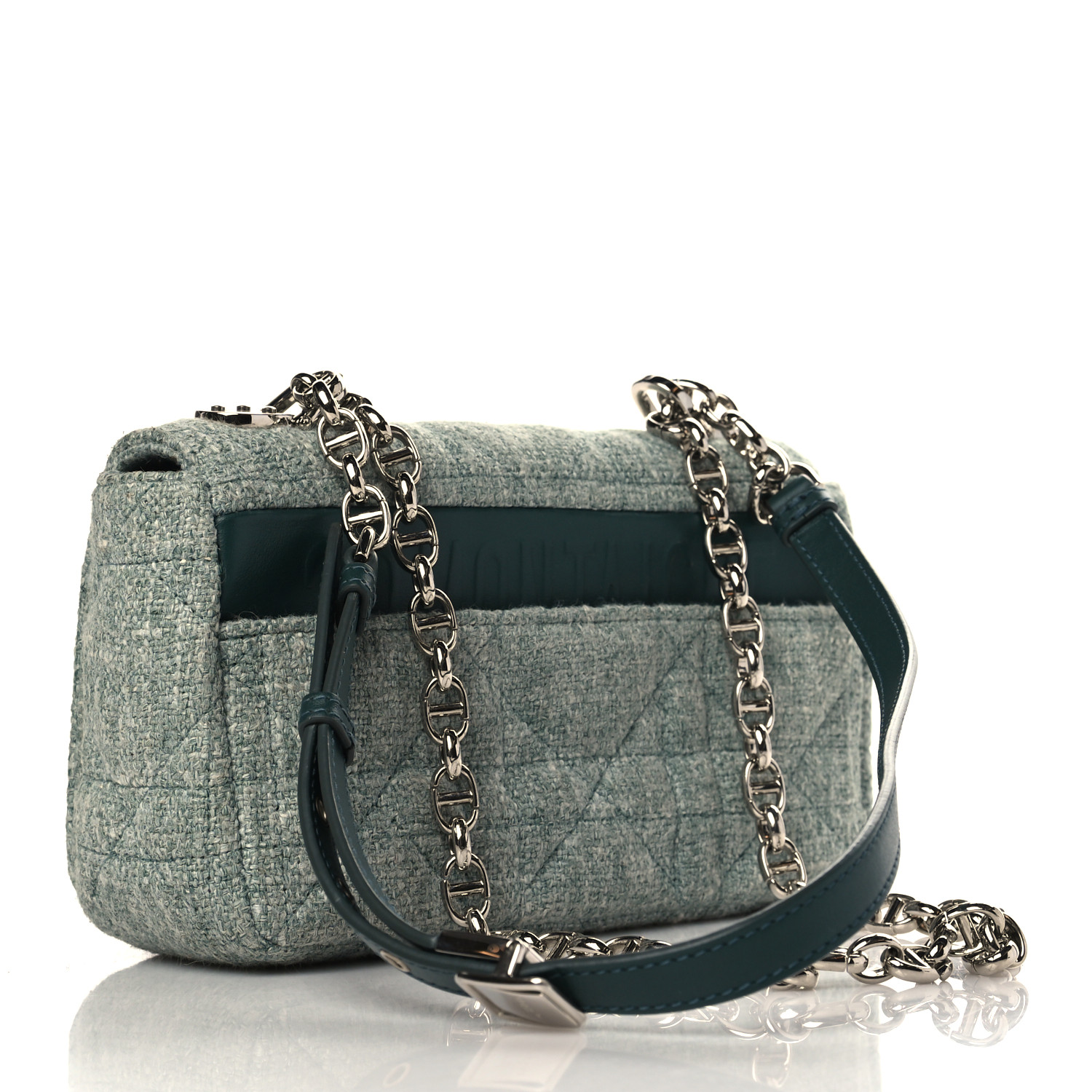 CHRISTIAN DIOR Tweed  Small Caro Bag Light Green