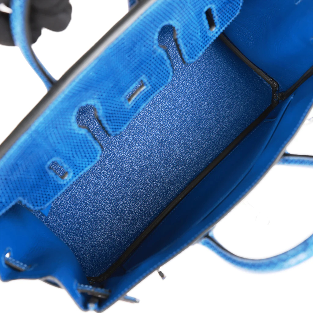 HE&&ME Birkin 25 Bleu Saphir Lizard Palladium Hardware