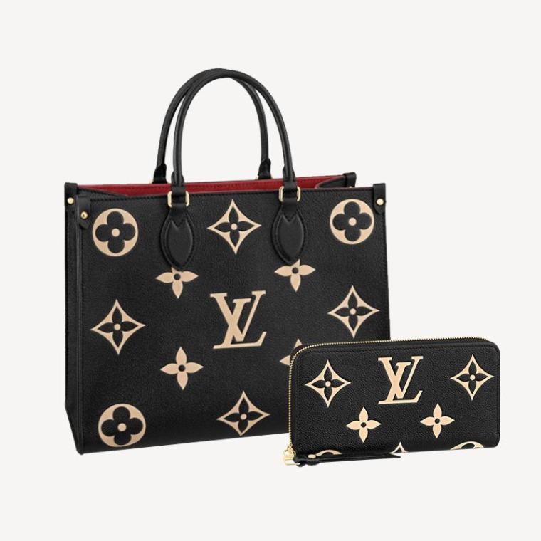 LOUIS VUITTON On the Go MM   Long Wallet 2 Piece Set Value Ref: M45495 + M80481
