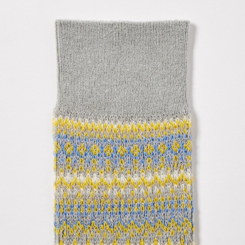 Women Fair Isle Socks Gray