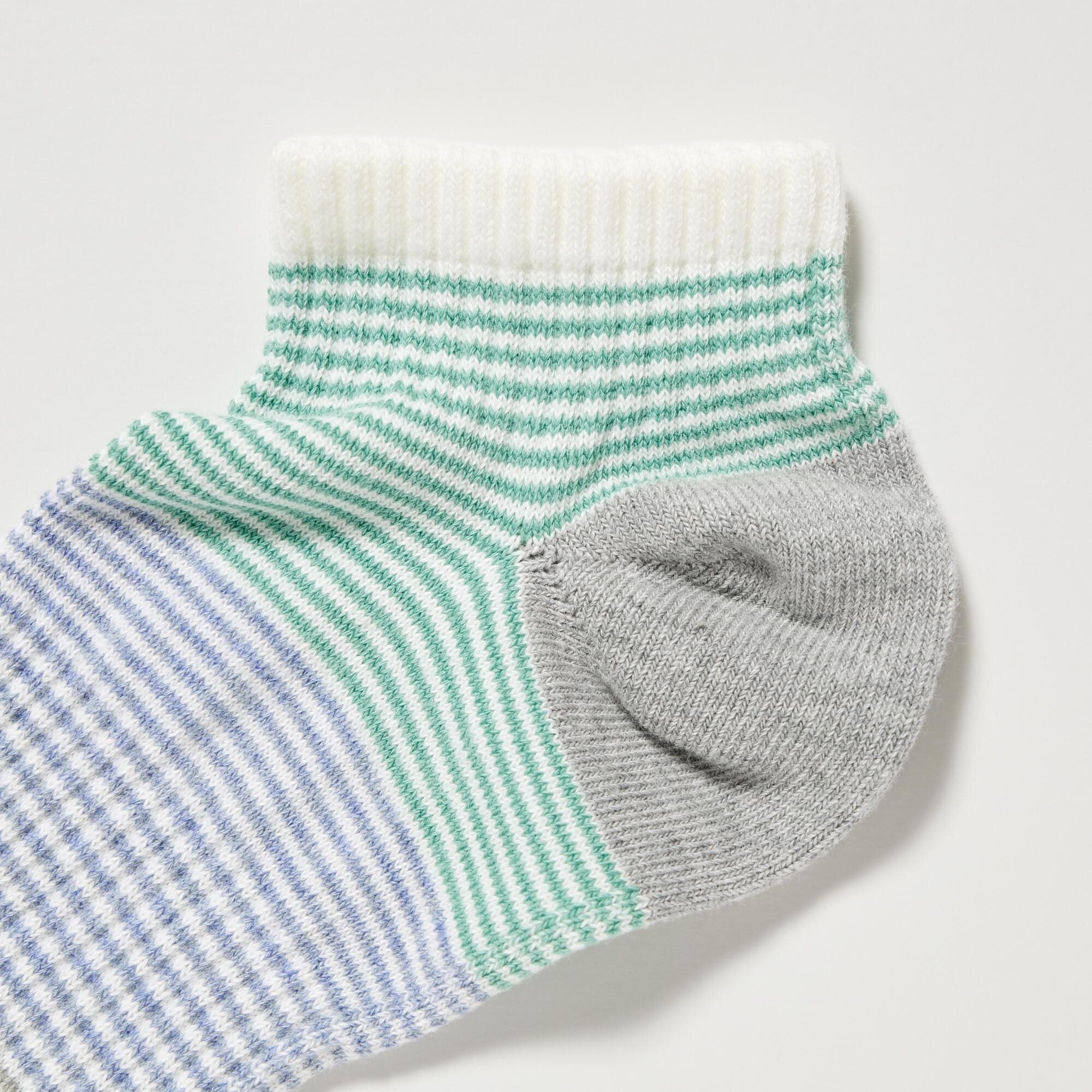 Women Striped Short Socks Light Gray
