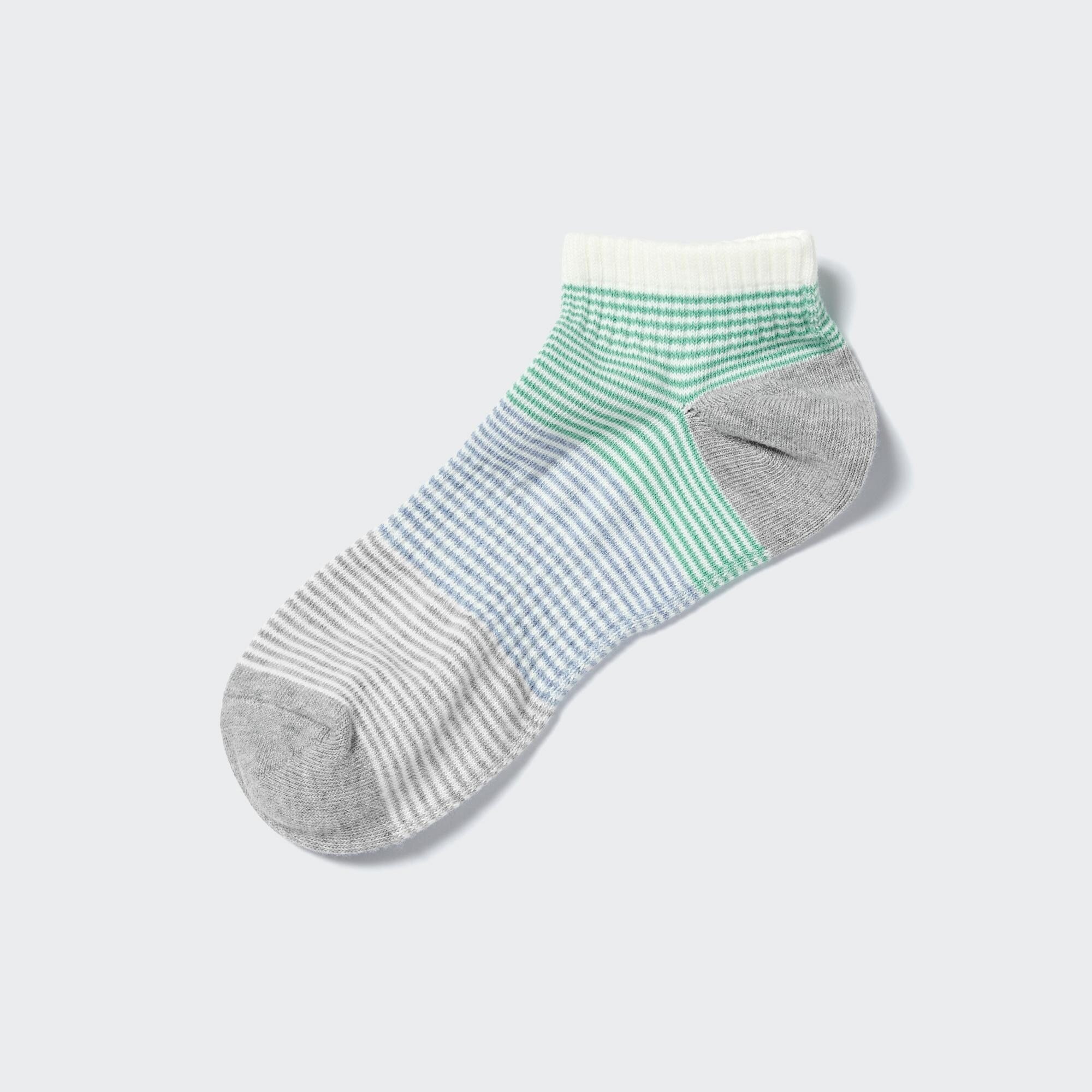 Women Striped Short Socks Light Gray