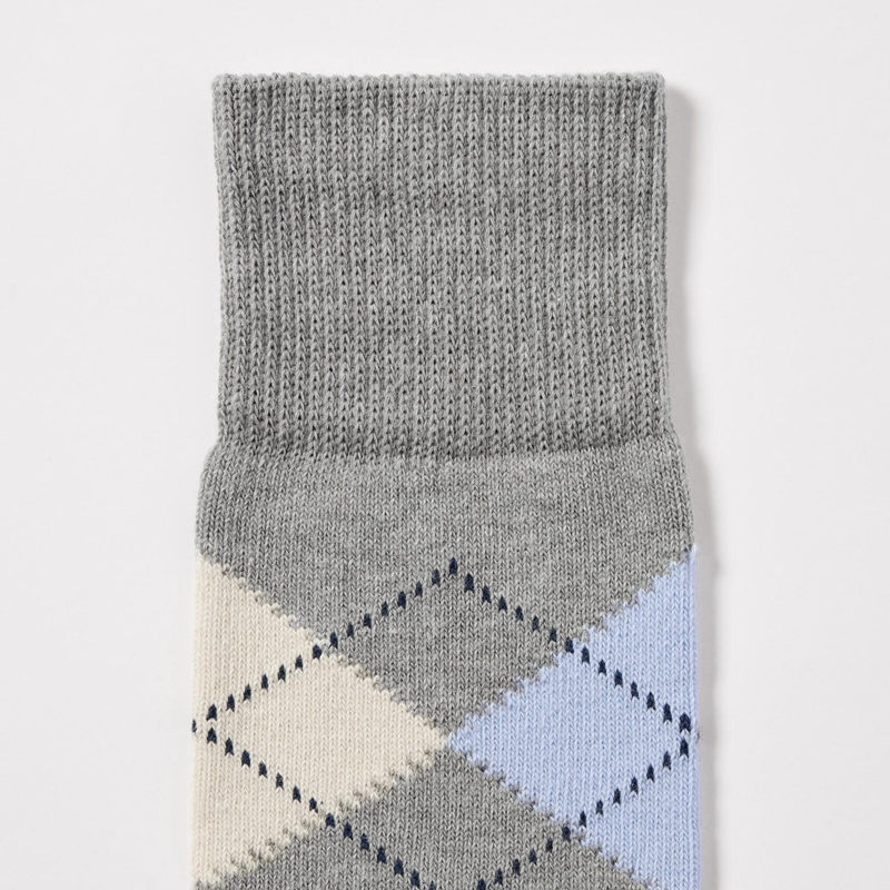 Men Argyle Socks Gray
