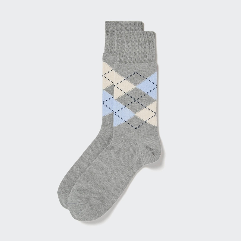 Men Argyle Socks Gray
