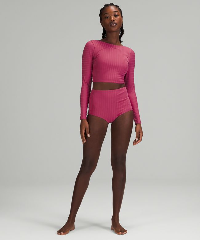 Waterside Ribbed High-Waist Full Swim Bottom