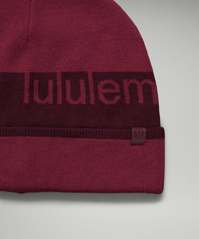 Wool-Blend Knit Logo Beanie