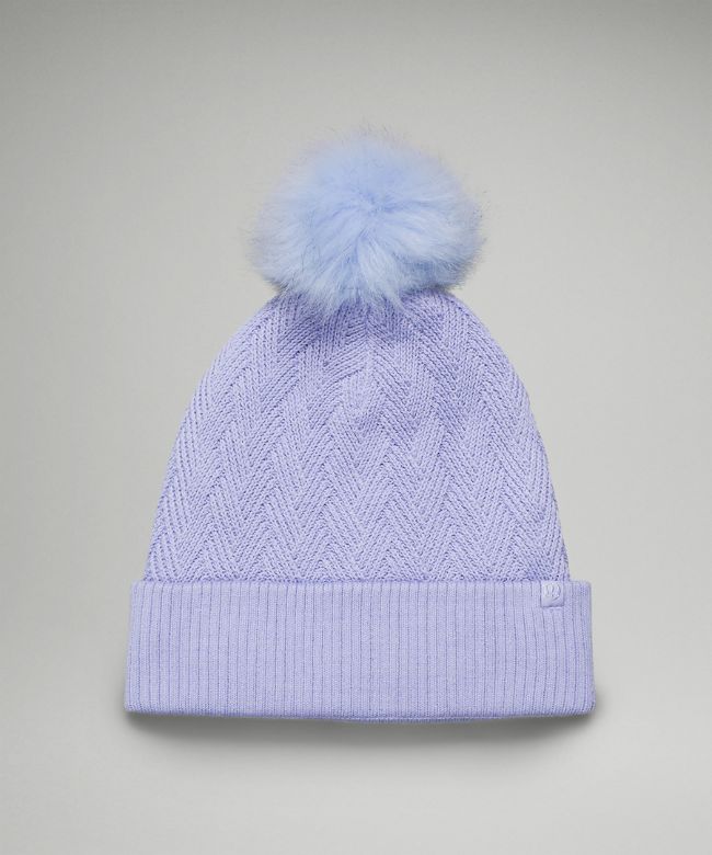 Chevron Knit Pom Beanie
