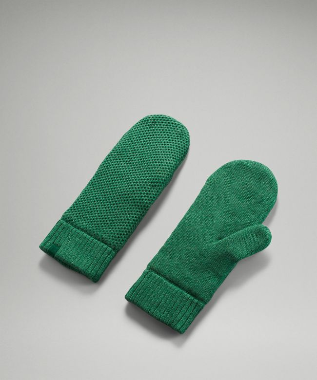 Fleece-Lined Knit Mittens