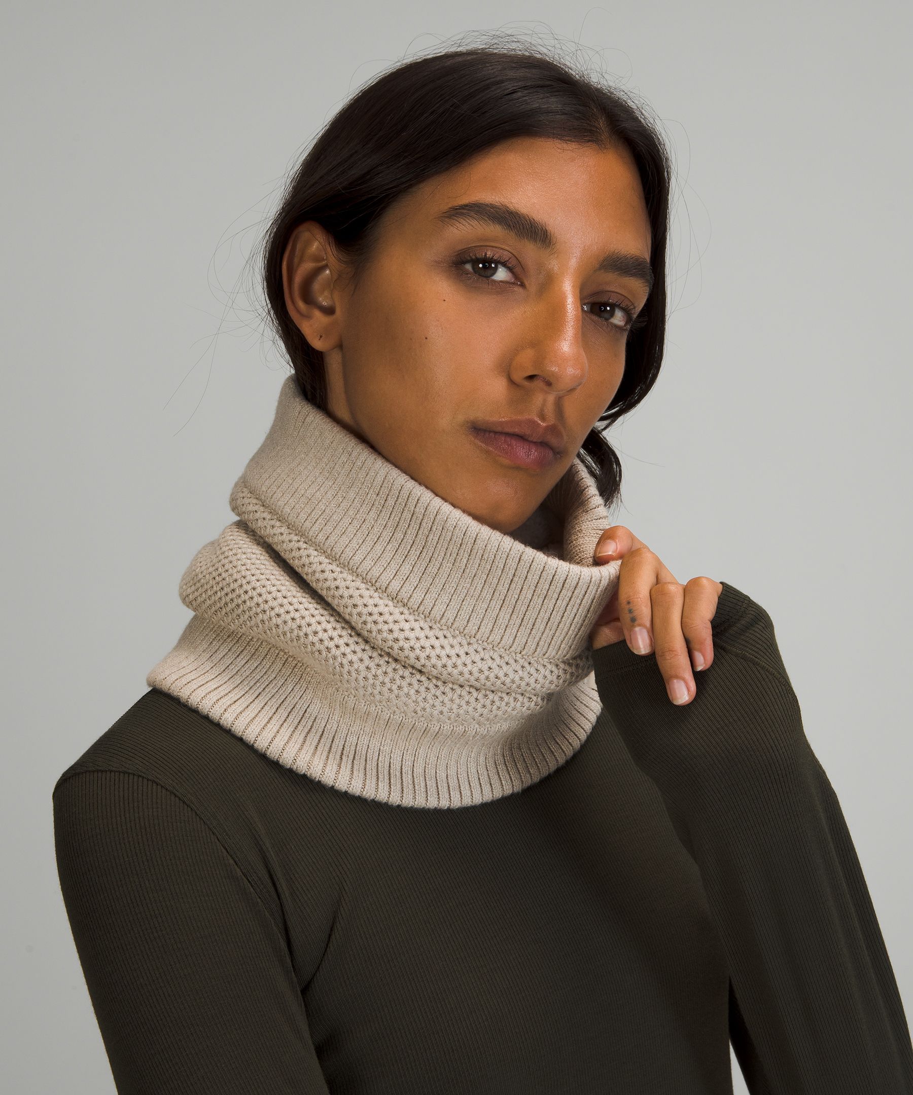 Fleece-Lined Knit Neck Warmer