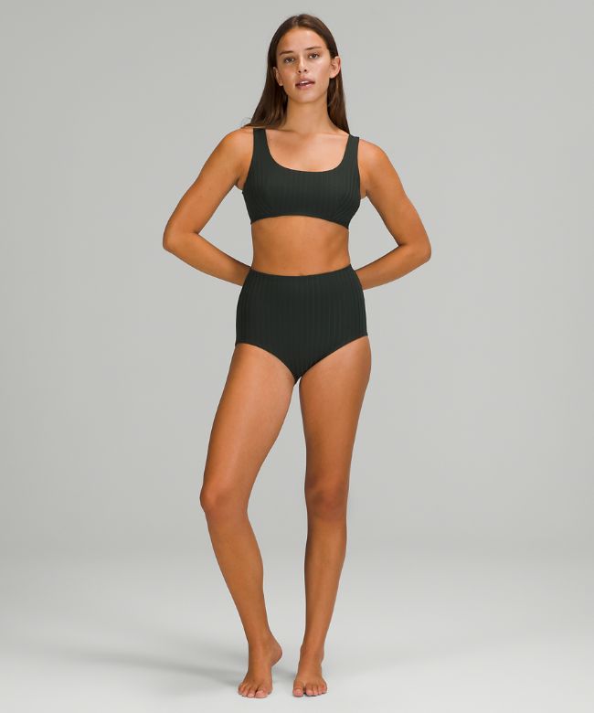 Ribbed Square-Neck Swim TopB/C Cups