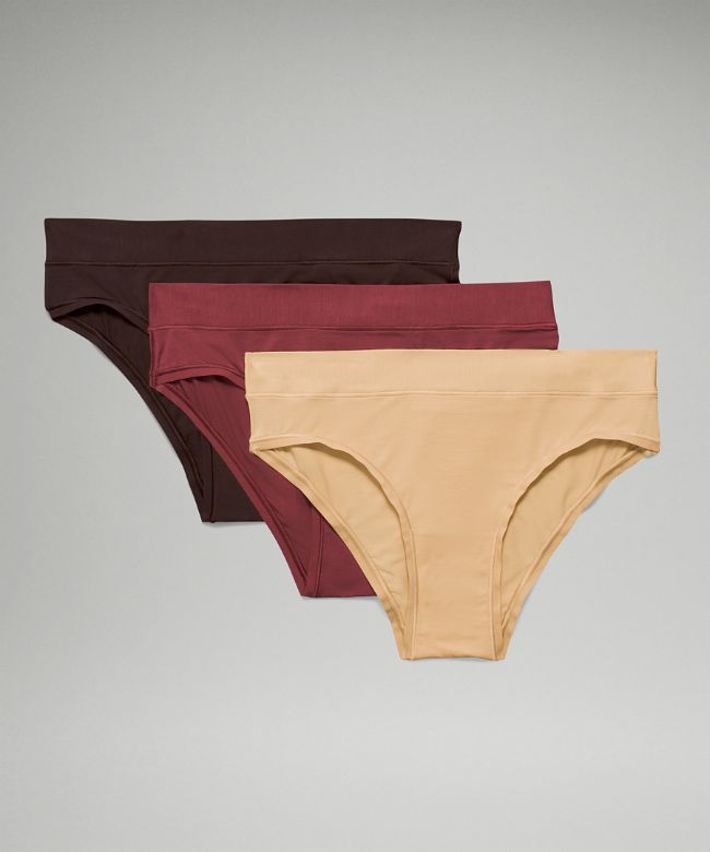UnderEase Mid-Rise Cheeky Bikini Underwear 3 Pack