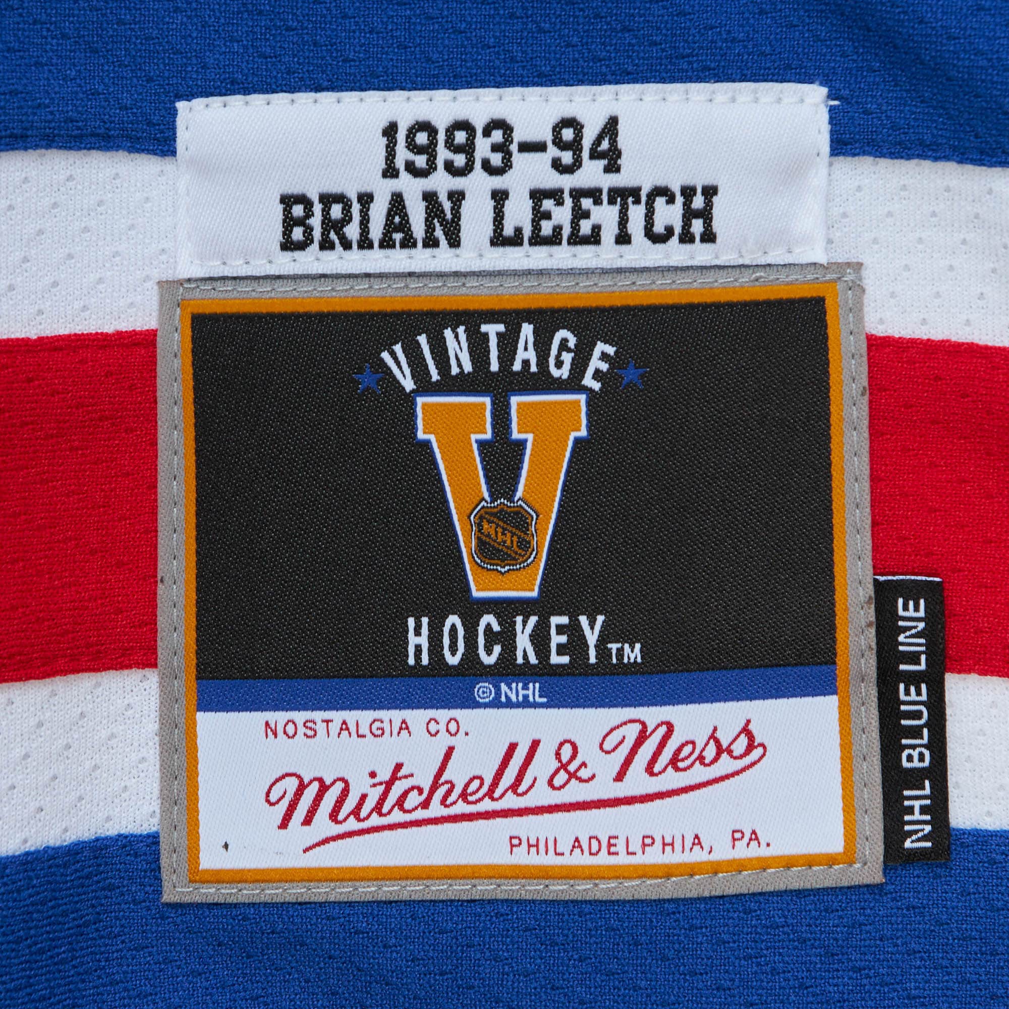 Blue Line Brian Leetch New York Rangers 1993 Jersey