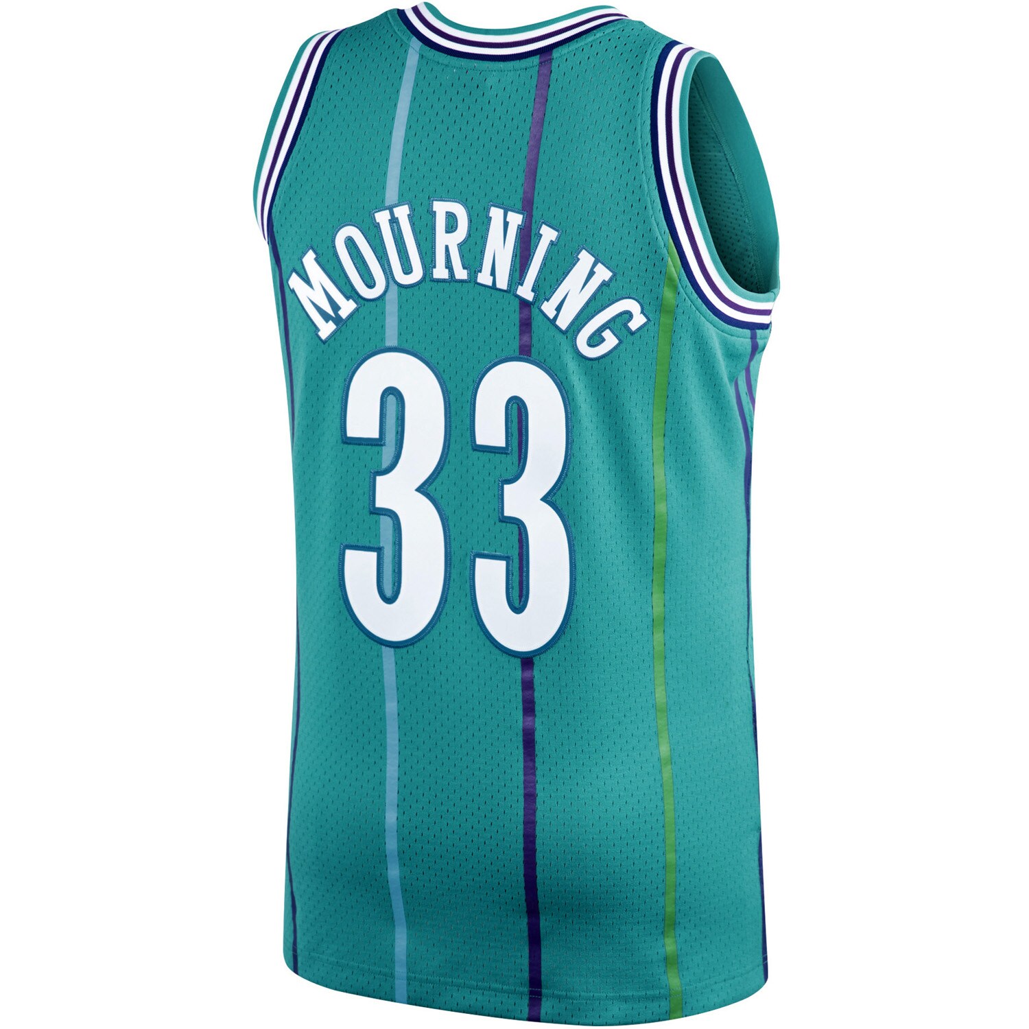 Alonzo Mourning Charlotte Hornets Mitchell & Ness Hardwood Classics Swingman Jersey - Teal