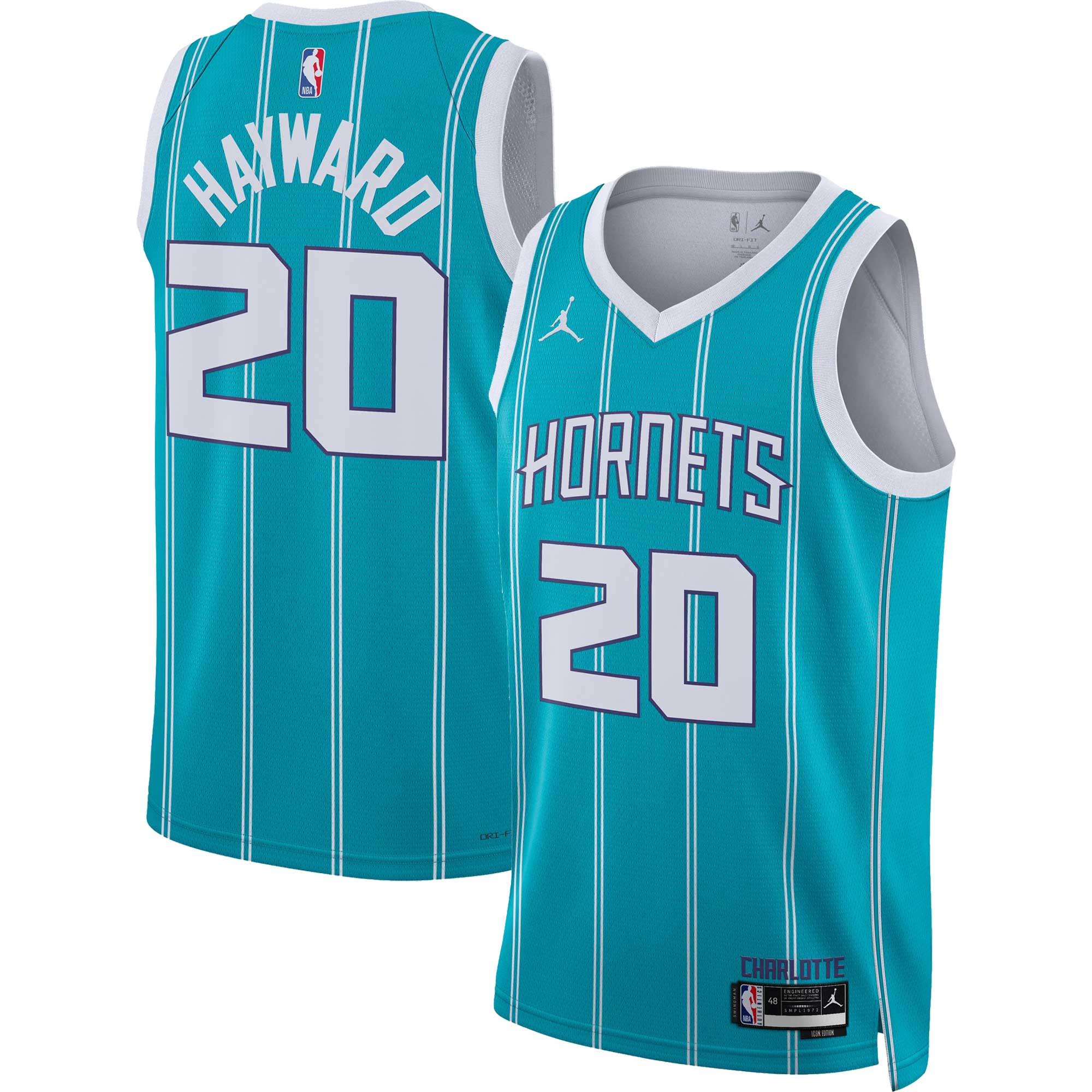 Gordon Hayward Charlotte Hornets Jordans Brand Unisex Swingman Jersey - Association Edition - Teal