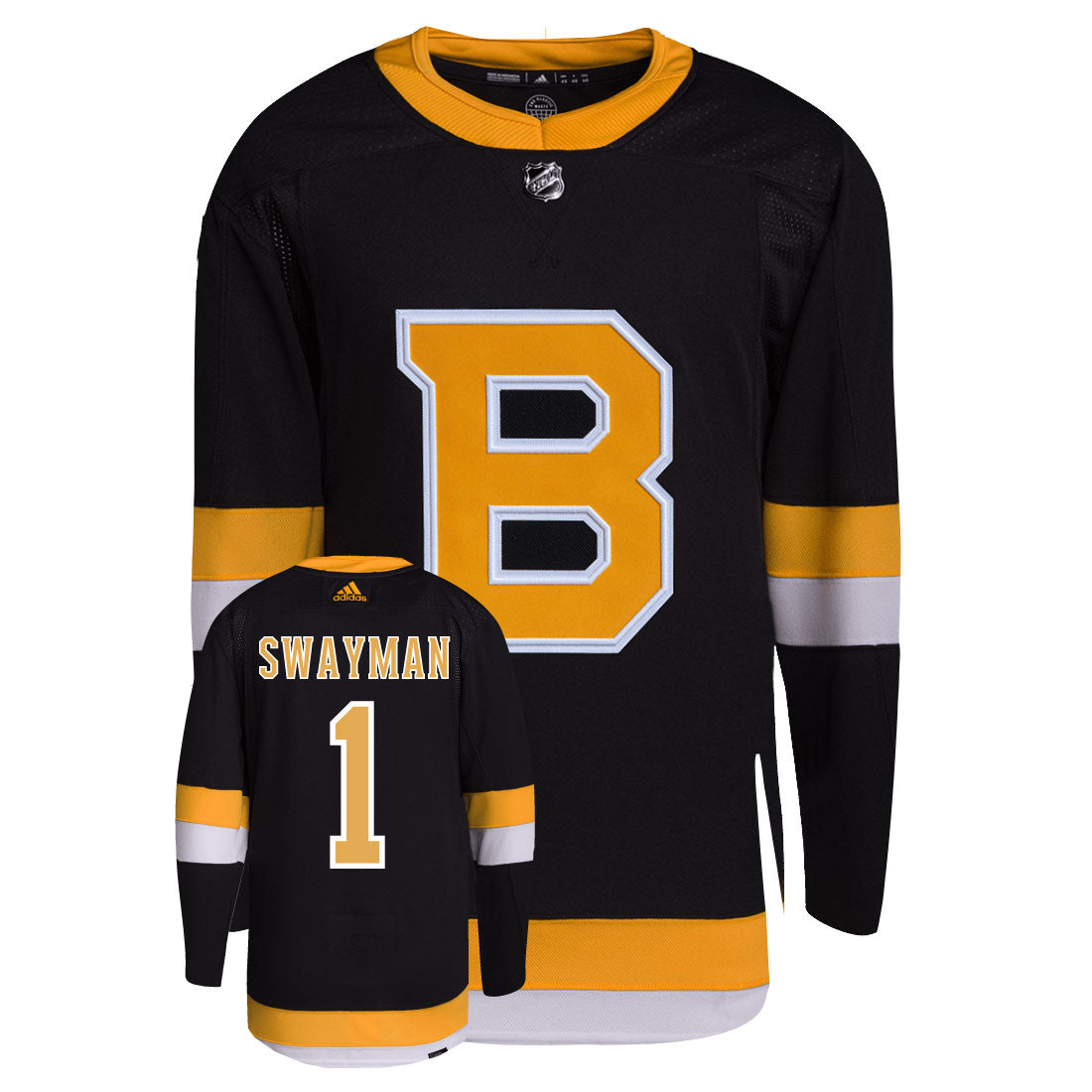 Jeremy Swayman Boston Bruins Adidas Primegreen Authentic NHL Hockey Jersey