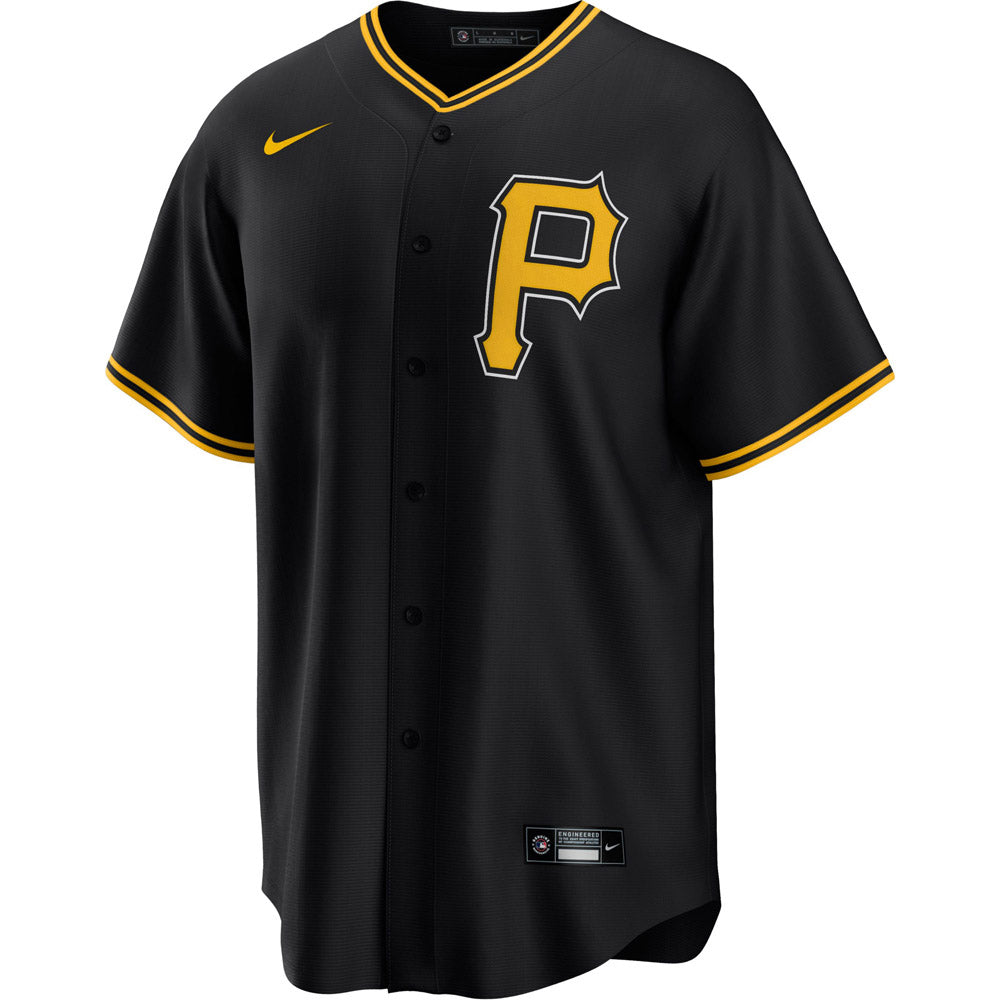 Men's Pittsburgh Pirates Ke Bryan Hayes Cool Base Replica Alternate Jersey - Black