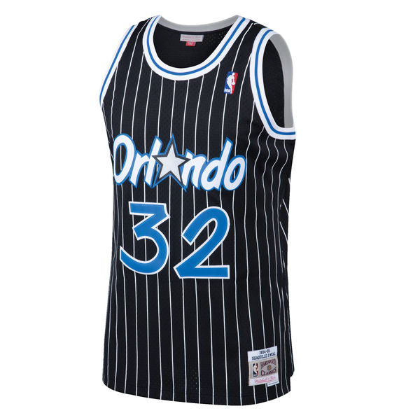 Men s Shaquille O Neal Orlando Magic 1994-95 Black Swingman Replica Jersey By Mitchell & Ness