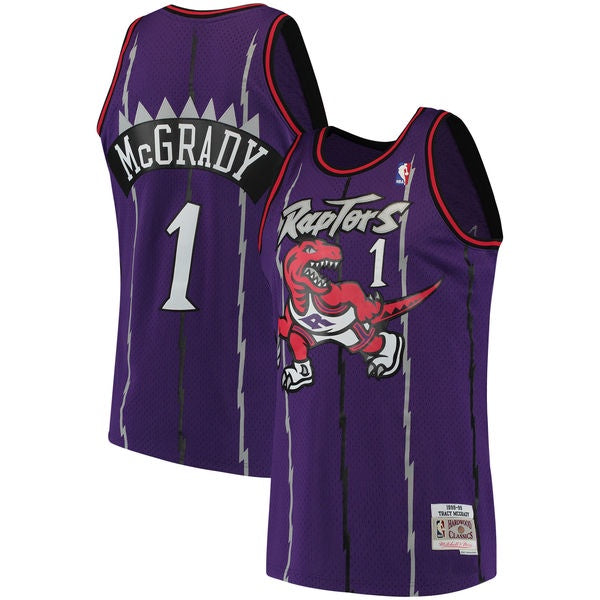 Men's Mitchell & Ness Tracy McGrady Toronto Raptors Purple 1998-99 Hardwood Classics Swingman Jersey