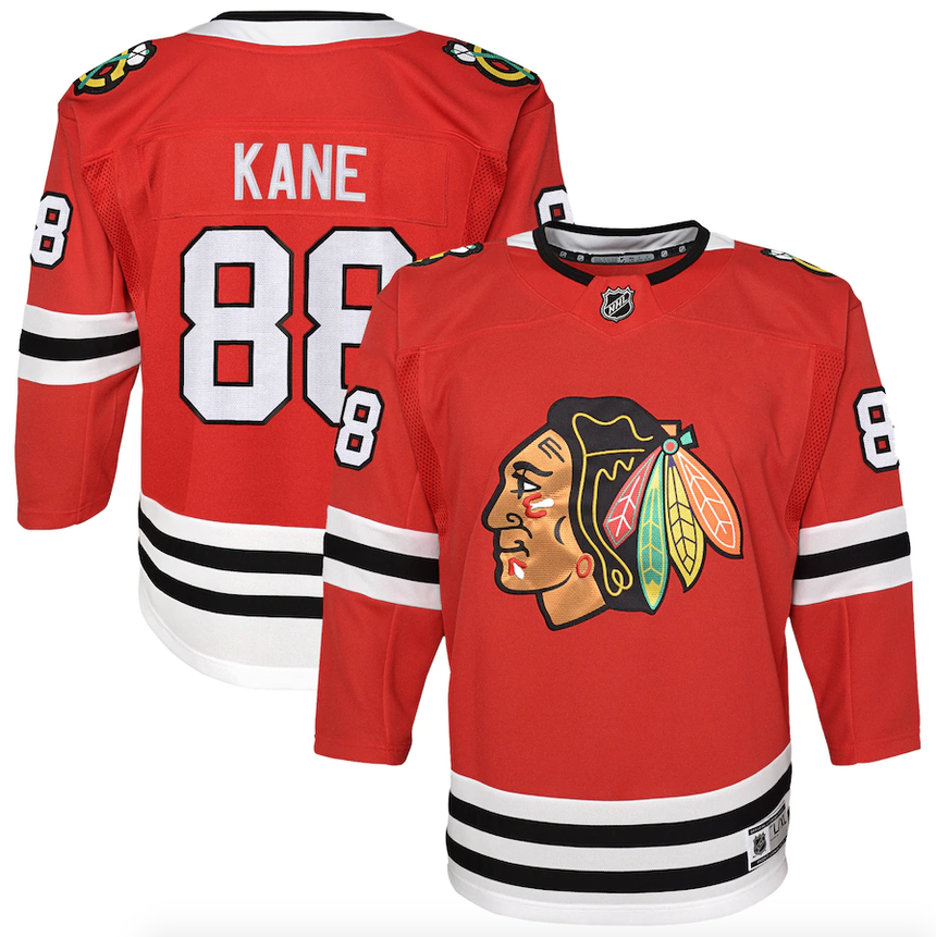 Youth Chicago Blackhawks Patrick Kane Red Home Premier Player Jersey (updated collar)