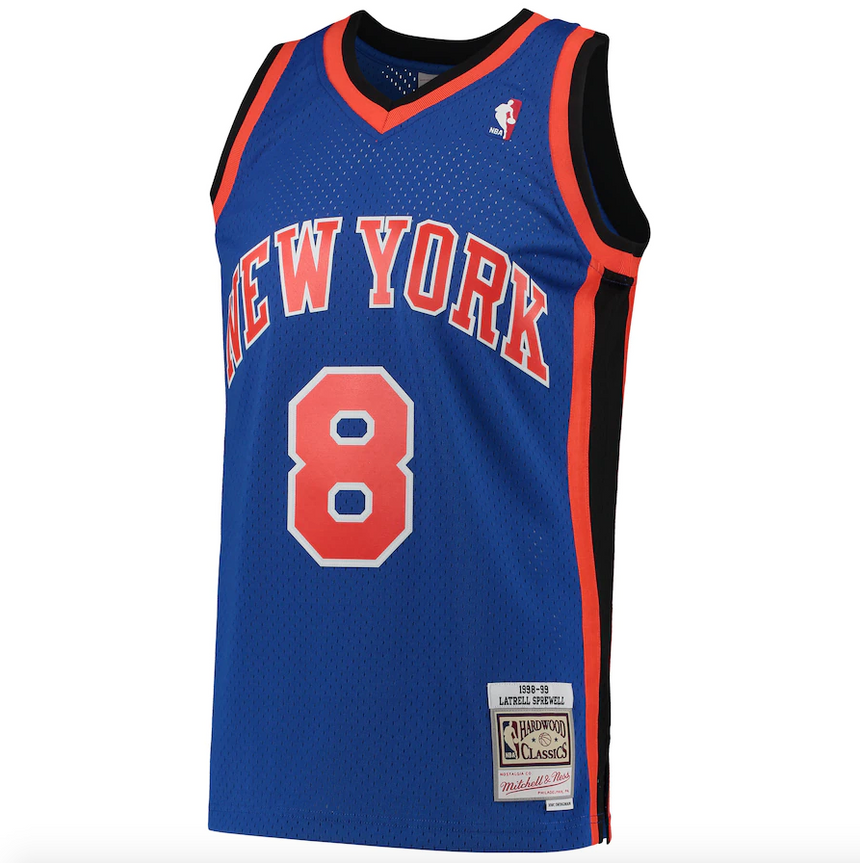 Men's Mitchell & Ness Latrell Sprewell Blue New York Knicks Hardwood Classics 1998-99 Swingman Jersey