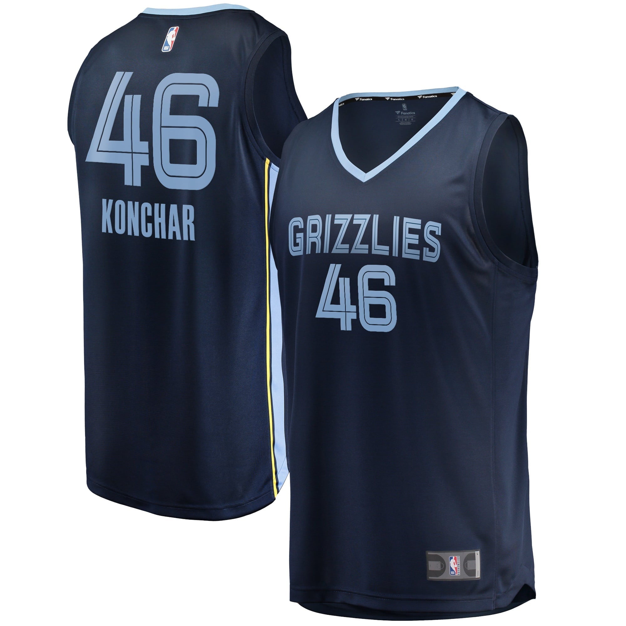Men's Fanatics Branded John Konchar Navy Memphis Grizzlies 2021/22 Fast Break Replica Jersey - Icon Edition