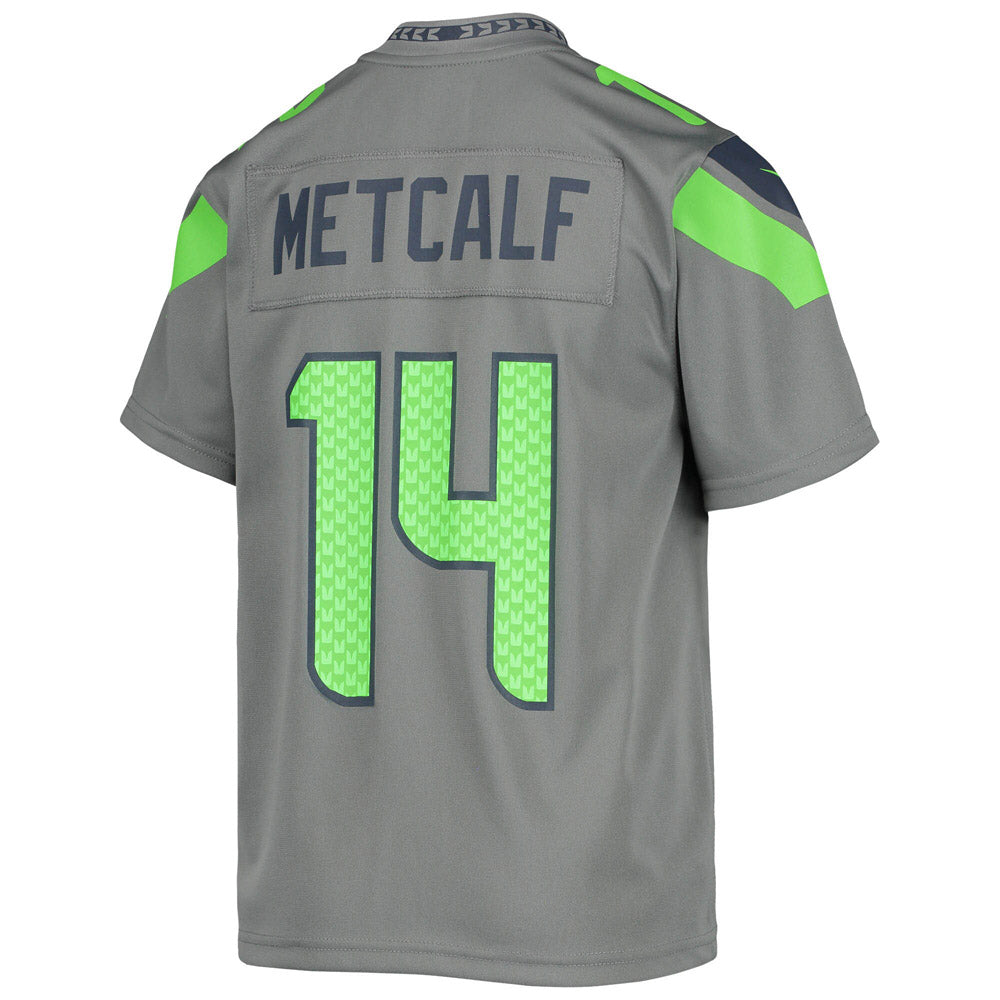 Youth Seattle Seahawks DK Metcalf Inverted Team Game Jersey Gray