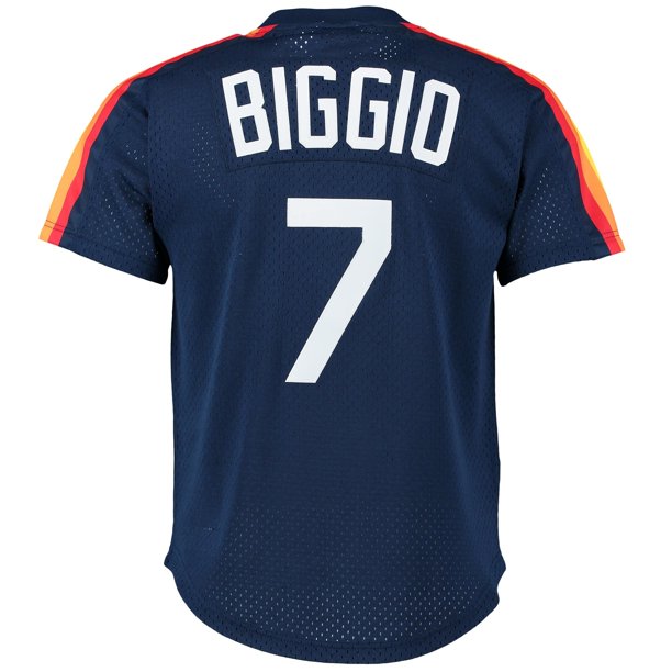 Men's Craig Biggio Houston Astros Mitchell & Ness Cooperstown Mesh Batting Practice Jersey - Navy
