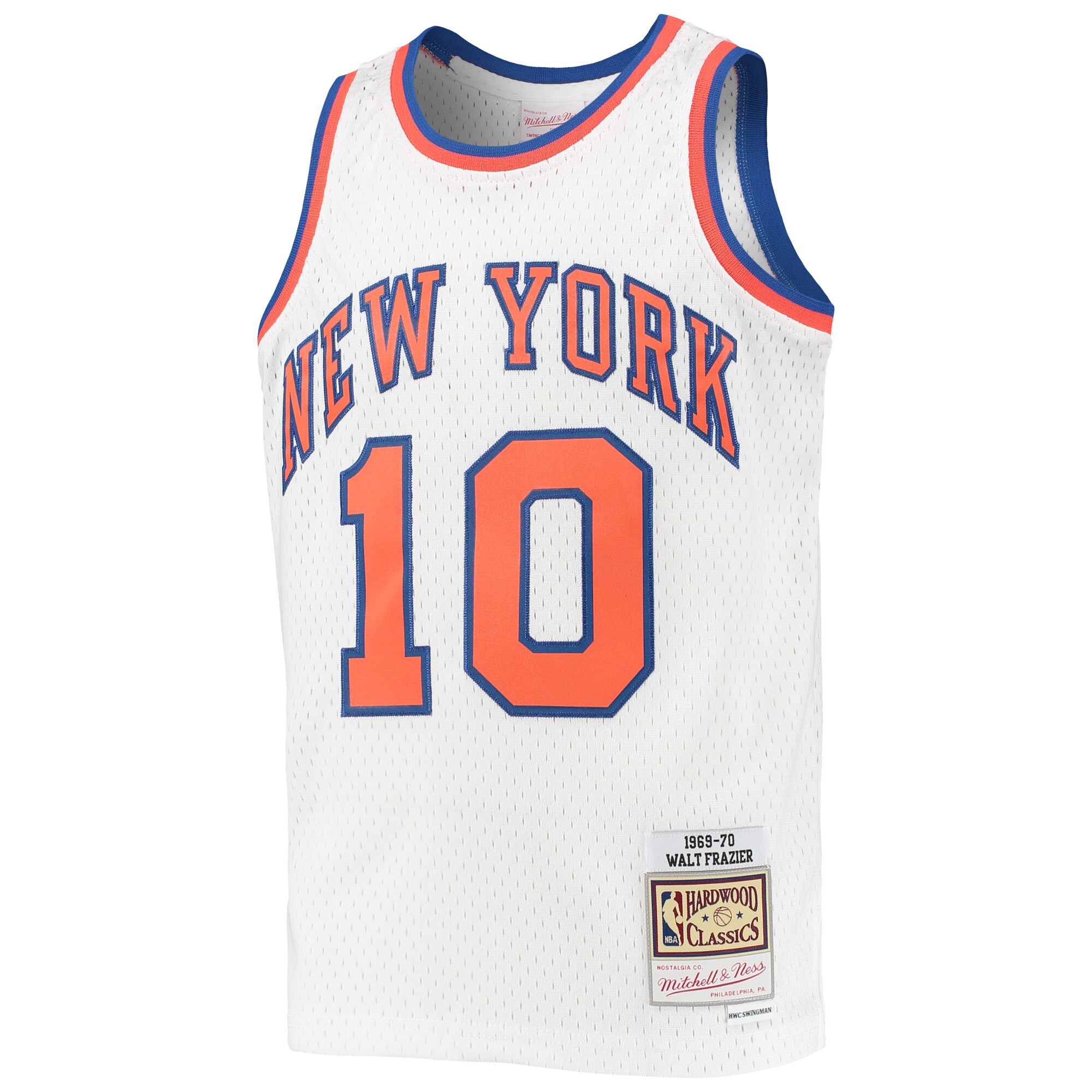 Walt Frazier New York Knicks Mitchell & Ness Youth 1969-70 Hardwood Classics Swingman Jersey - White