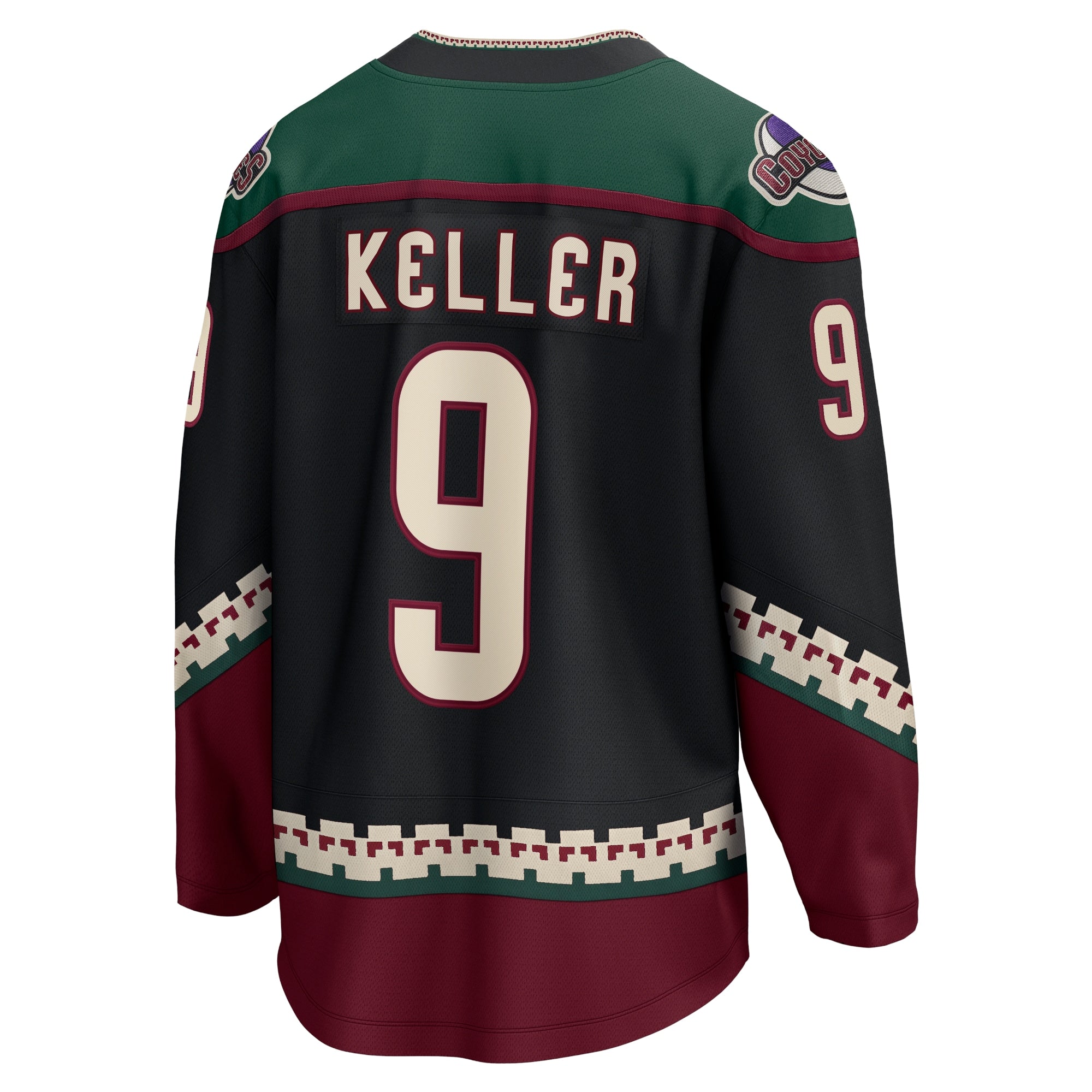 Men's Fanatics Branded Clayton Keller Black Arizona Coyotes Home Premier Breakaway Player Jersey