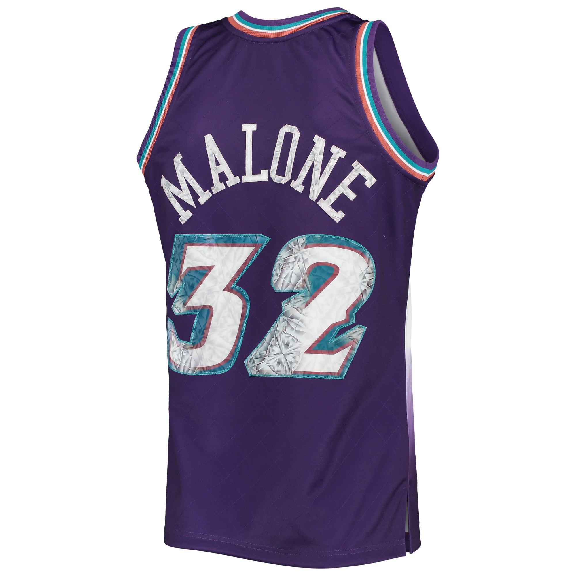 Karl Malone Utah Jazz Mitchell & Ness 1996-97 Hardwood Classics NBA 75th Anniversary Diamond Swingman Jersey - Purple