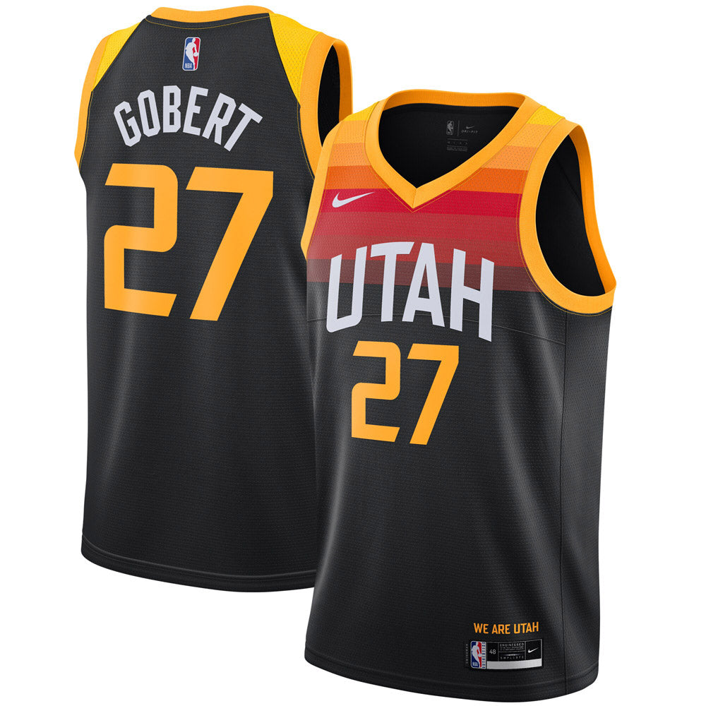 Men's Utah Jazz Rudy Gobert Player Jersey City Edition - Black