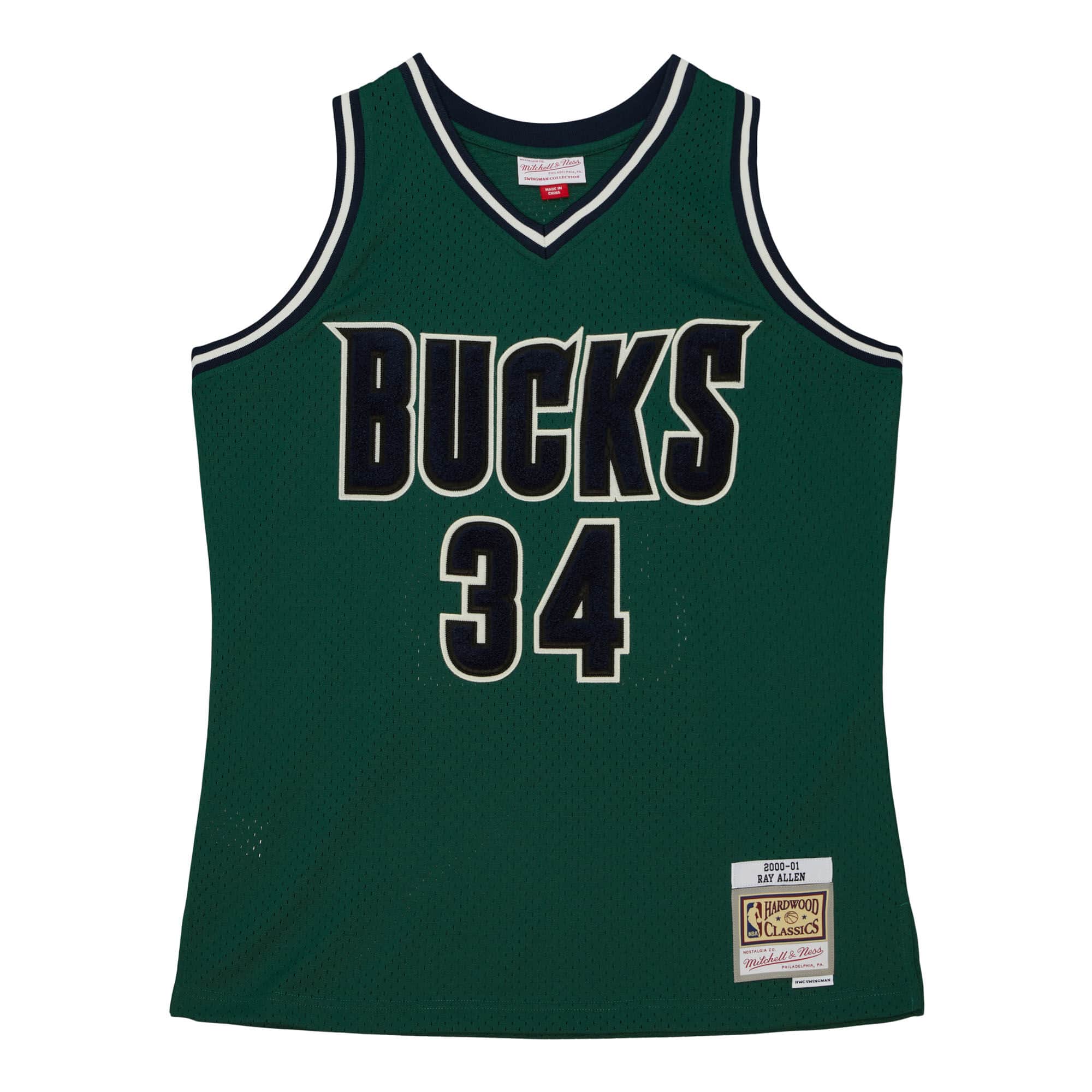 Off Court Chenille Swingman Ray Allen Milwaukee Bucks 2000-01 Jersey