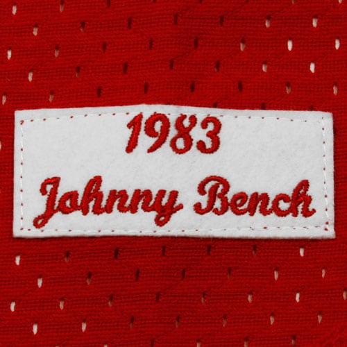 Johnny Bench Cincinnati Reds Mitchell & Ness 1983 Authentic Copperstown Collection Mesh Batting Practice Jersey - Red