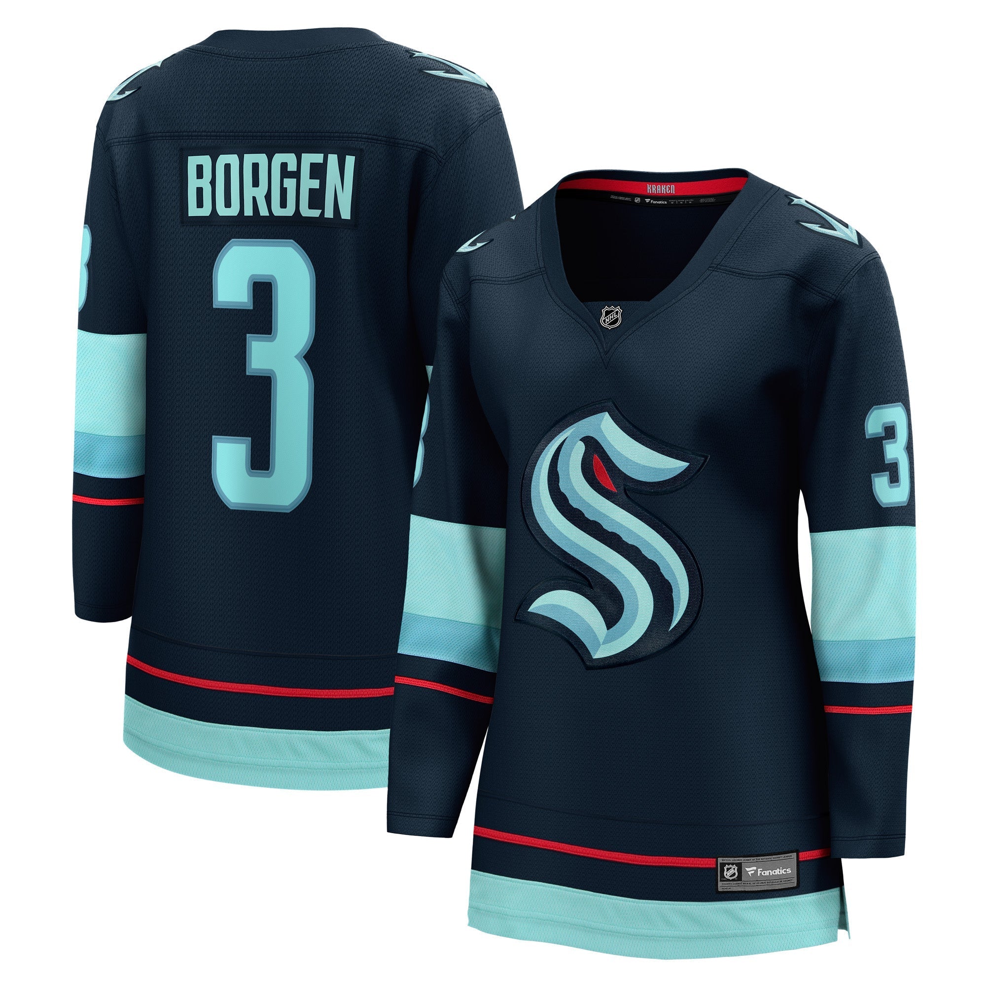 Women's Fanatics Branded Will Borgen Deep Sea Blue Seattle Kraken Home Breakaway Player Jersey