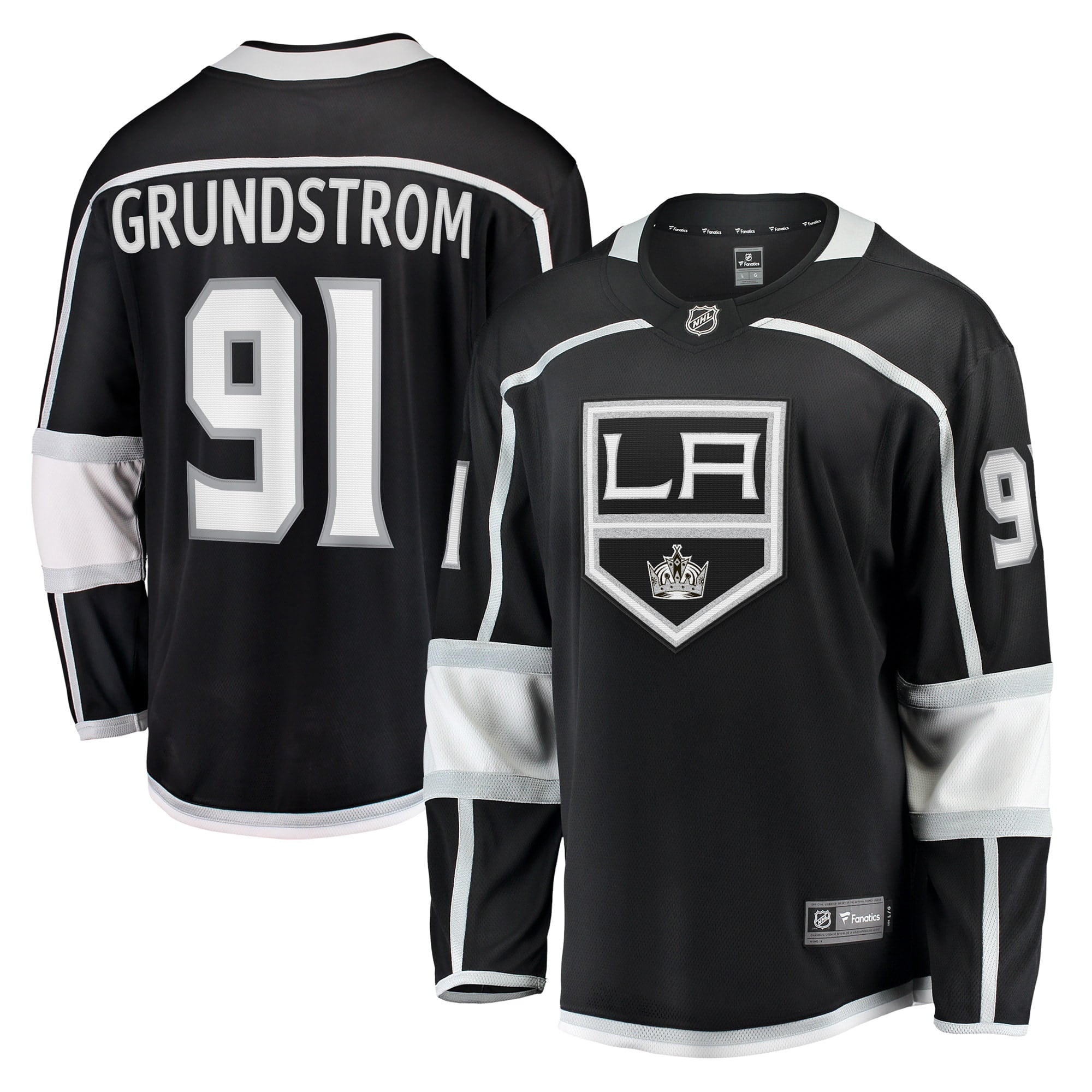 Men's Fanatics Branded Carl Grundstrom Black Los Angeles Kings Home Breakaway Player Jersey