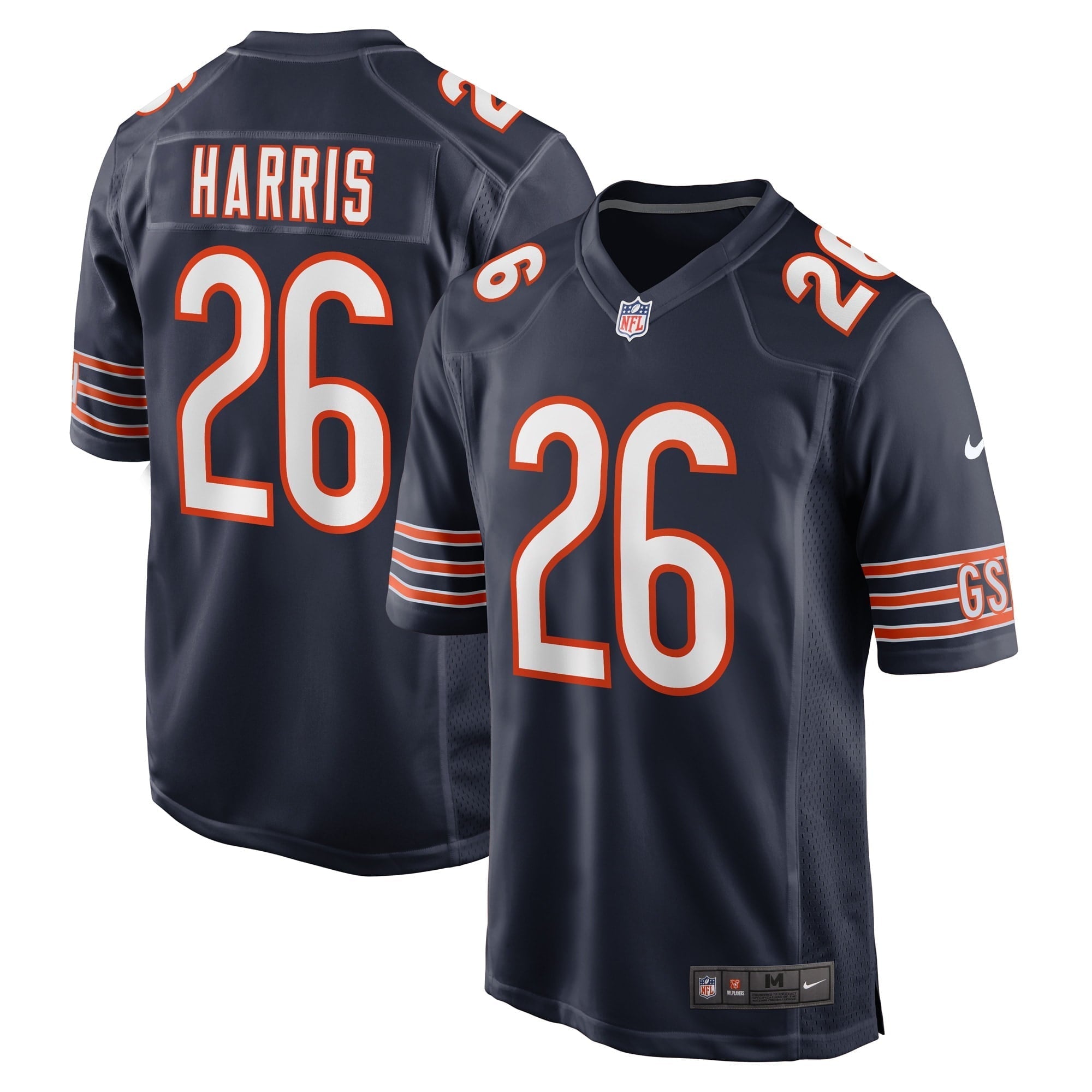 Men's Nike Davontae Harris Navy Chicago Bears Game Player Jersey