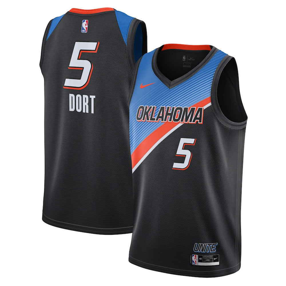 Men's Oklahoma City Thunder Luguentz Dort City Edition Jersey - Black