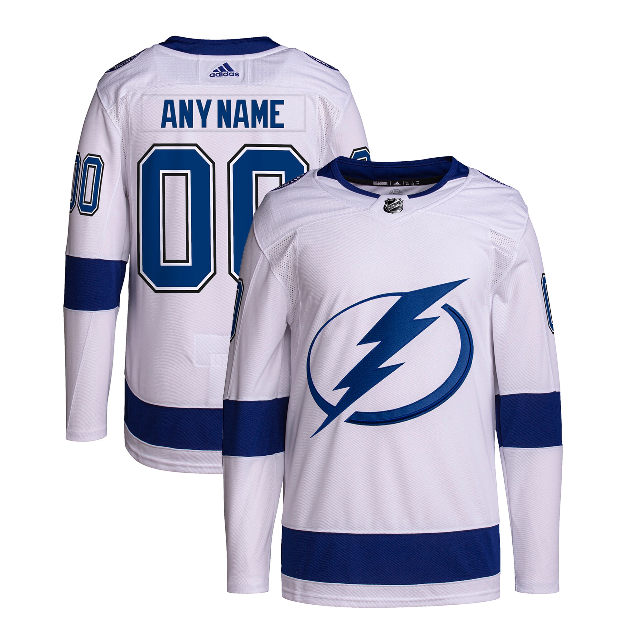 Tampa Bay Lightning adidas Away Custom Primegreen Authentic Pro Jersey?White