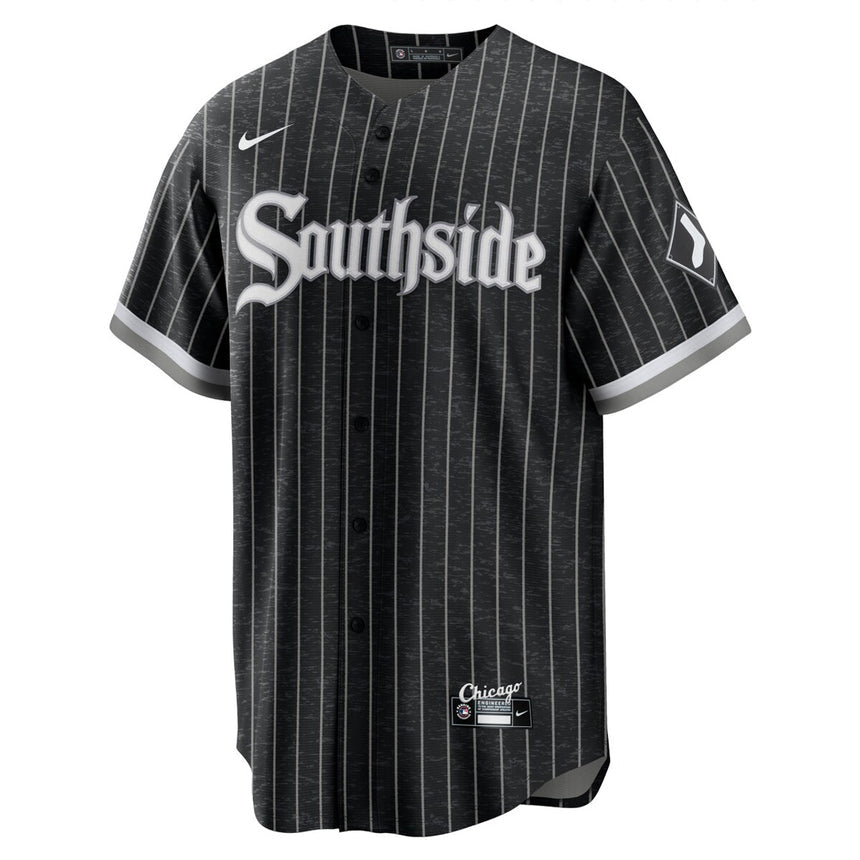 Men's Andrew Vaughn Chicago White Sox Black City Connect Premium Stitch Replica Jersey