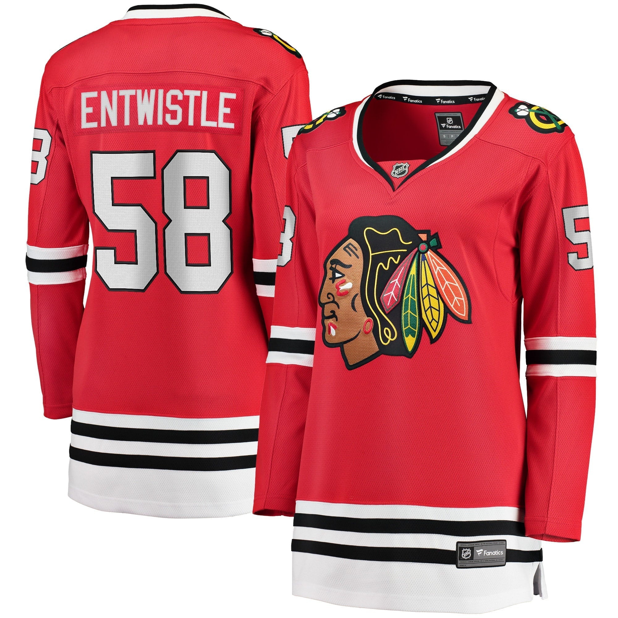 Women's Fanatics Branded MacKenzie Entwistle Red Chicago Blackhawks Home Breakaway Player Jersey
