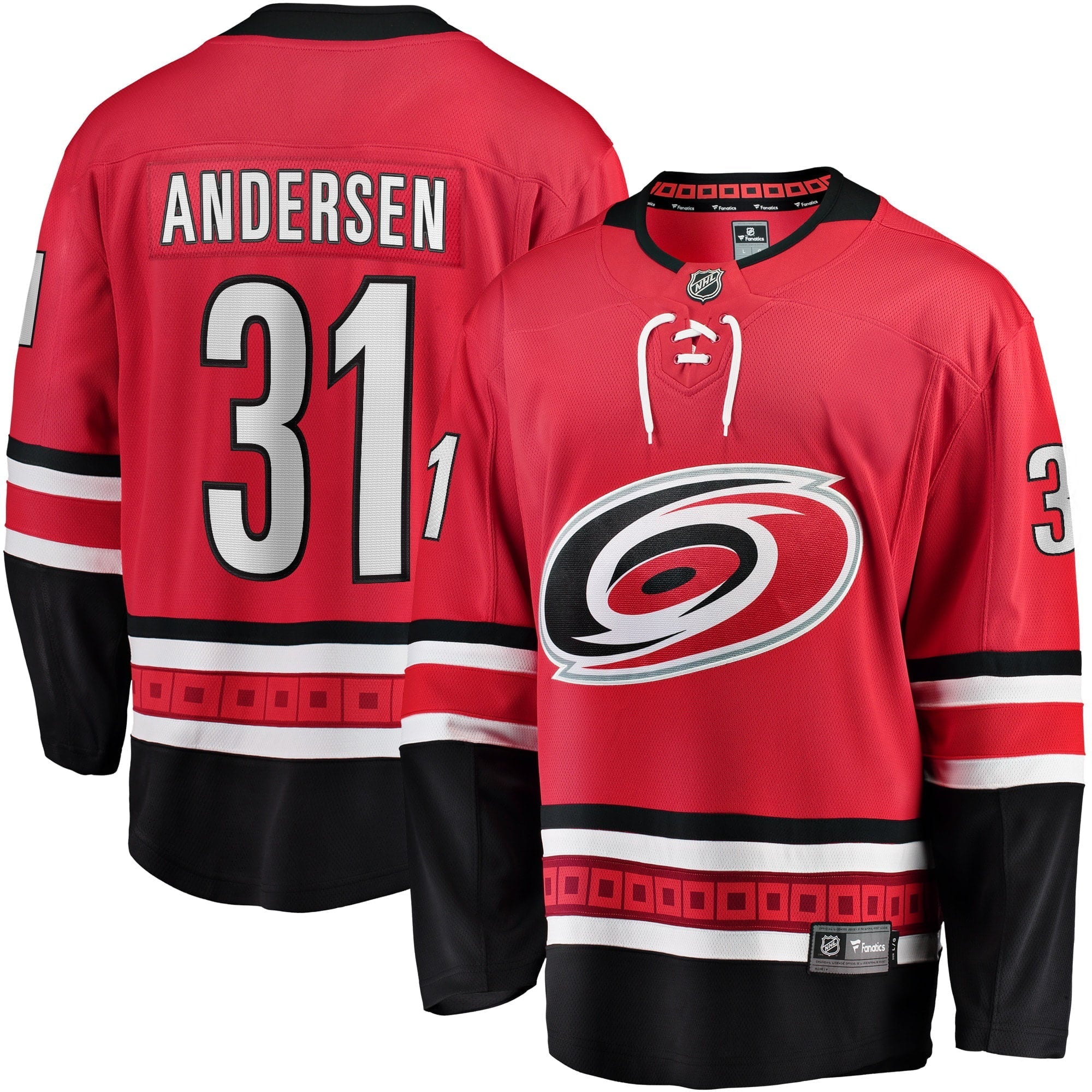 Men's Fanatics Branded Frederik Andersen Red Carolina Hurricanes Home Breakaway Player Jersey